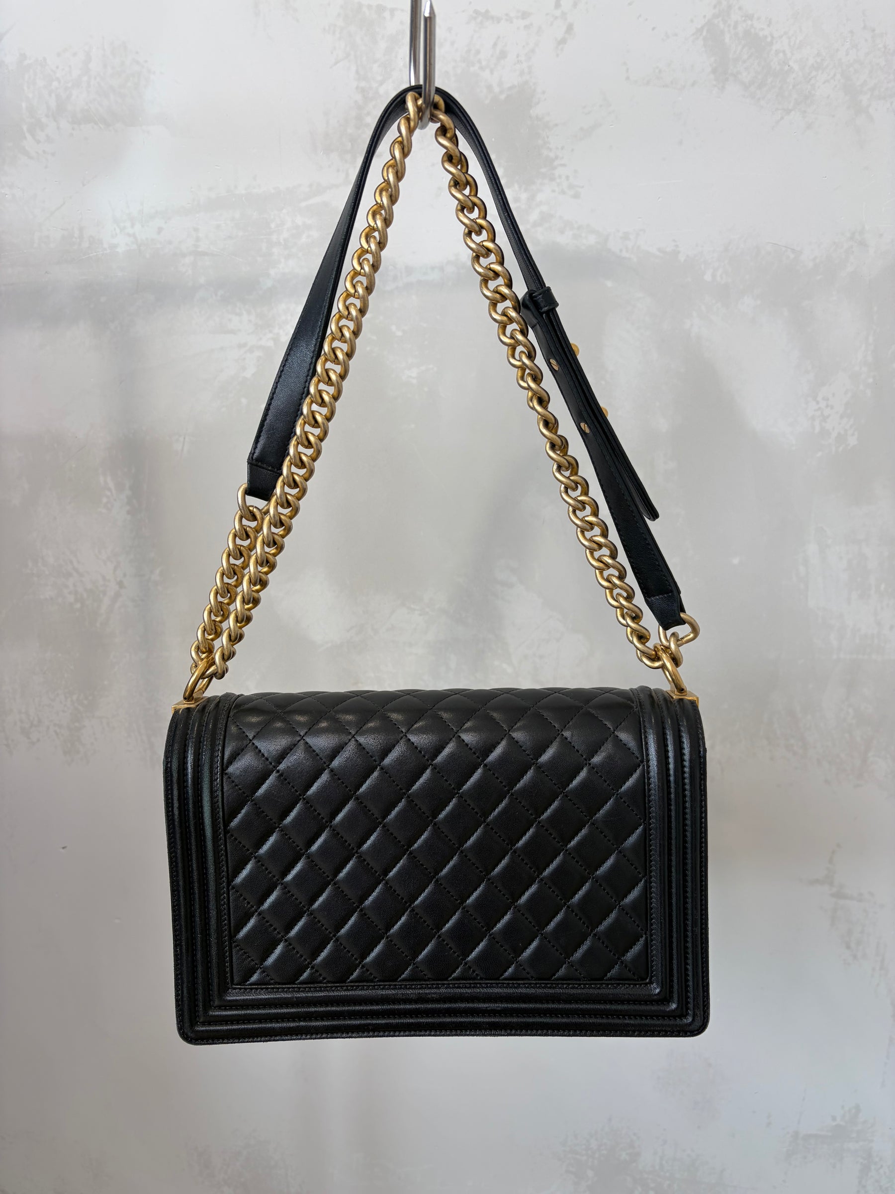Chanel Black Leather 'New Medium' Boy Bag