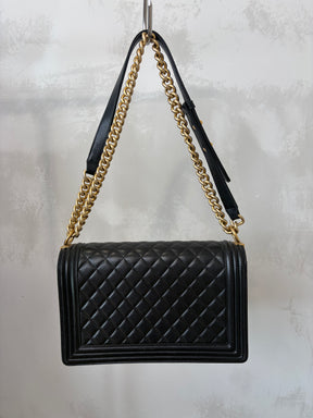 Chanel Black Leather 'New Medium' Boy Bag