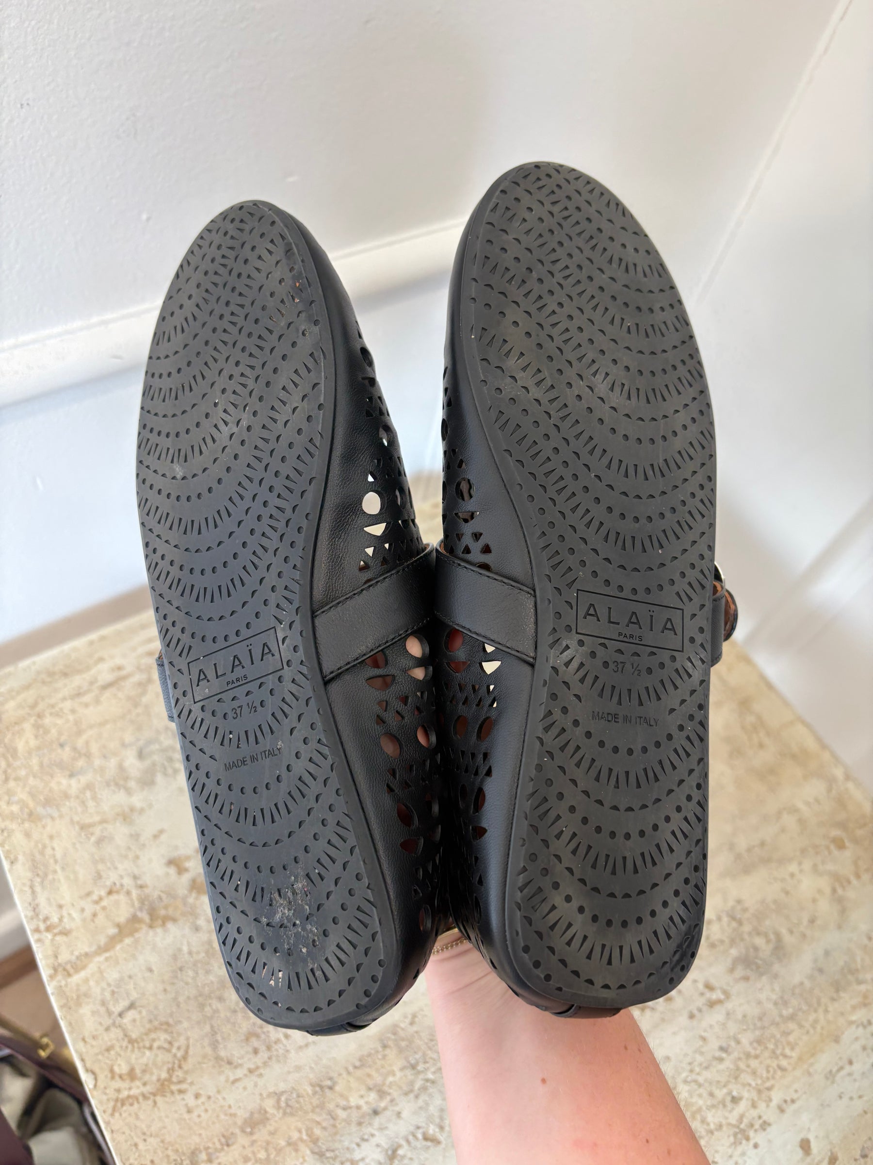 Alaïa Leather Ballet Flats Black, 37.5