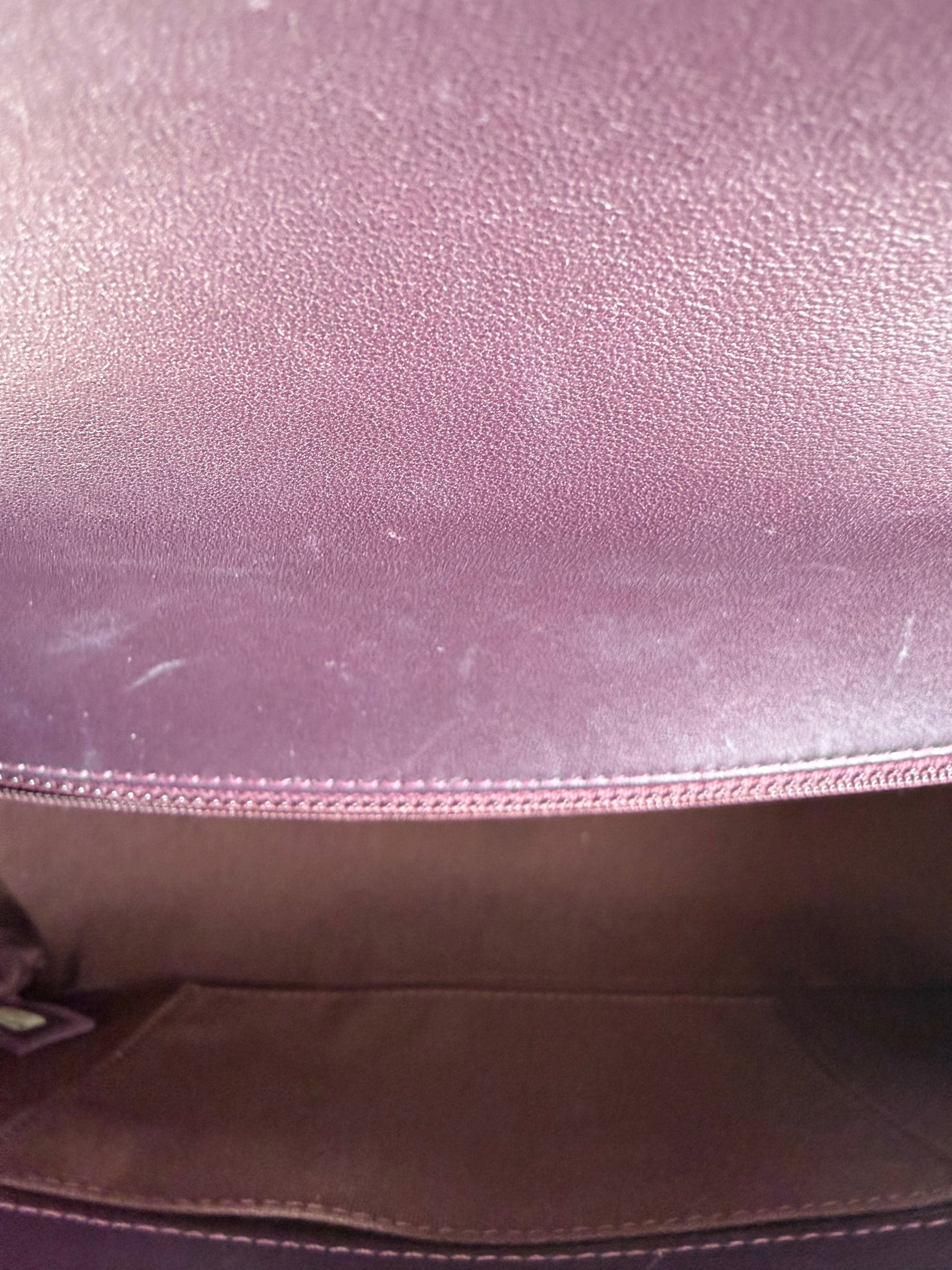 Chanel Aubergine Lambskin Leather Large Boy Bag