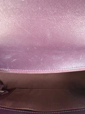 Chanel Aubergine Lambskin Leather Large Boy Bag