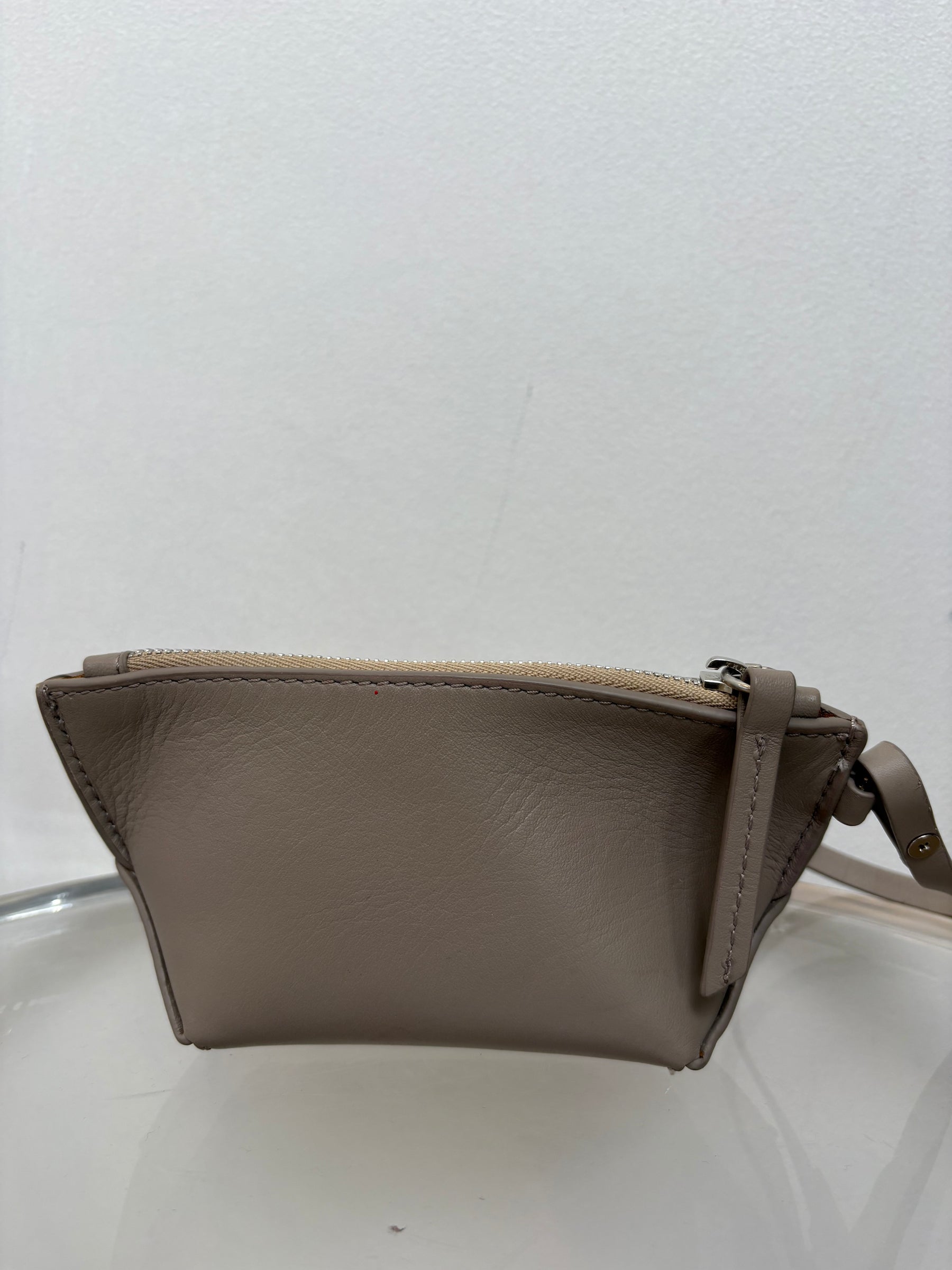Christopher Esber Taupe Leather Mini Wristlet Pouch