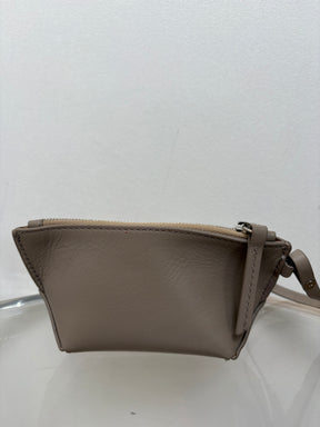 Christopher Esber Taupe Leather Mini Wristlet Pouch