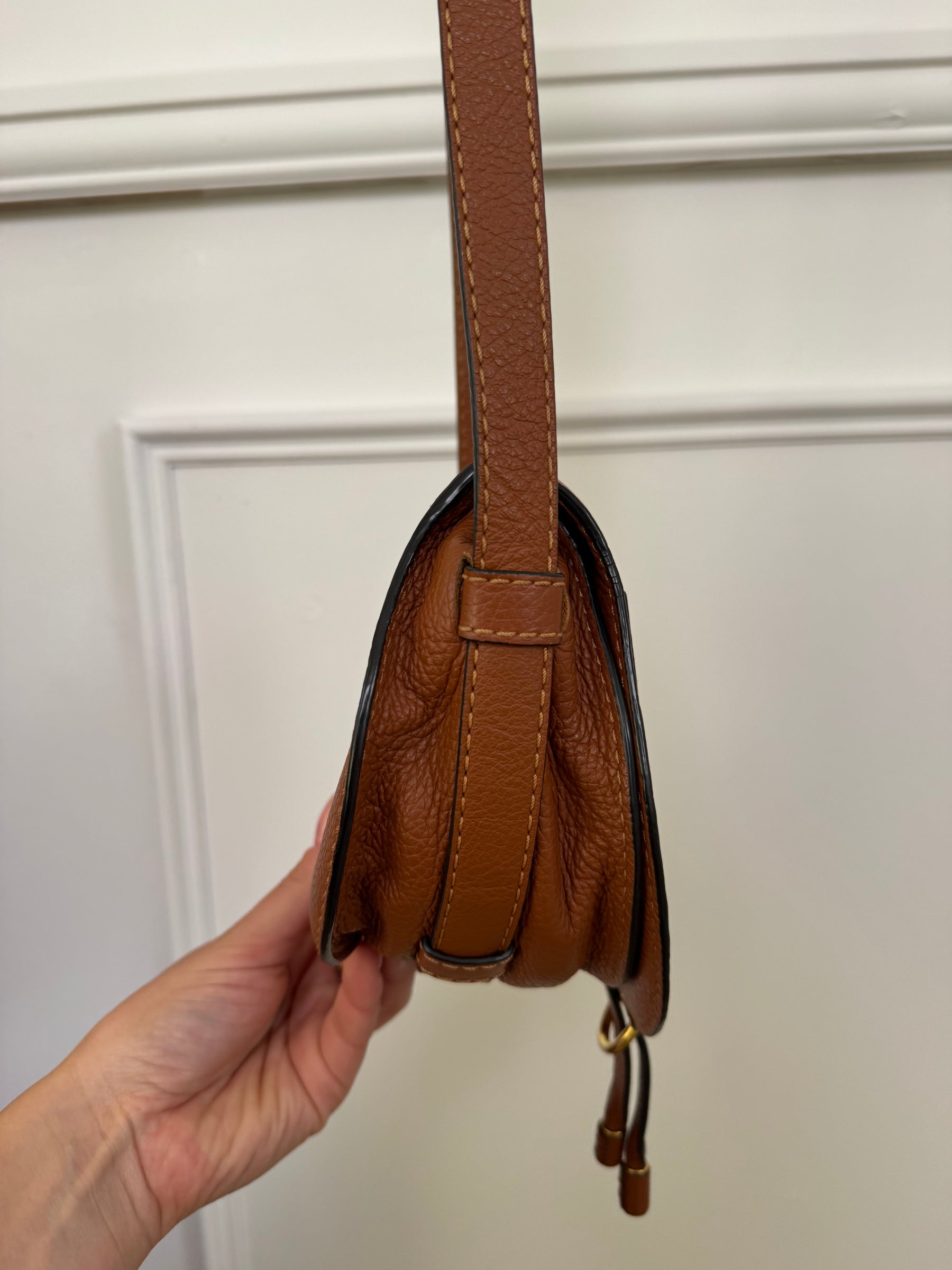 Chloé Tan Leather Marcie Bag