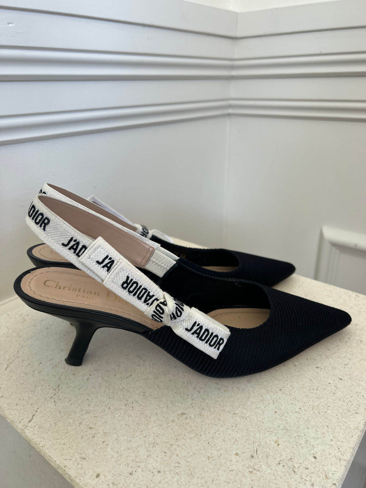 Dior J'Adior Technical Slingbacks Black, 38 D