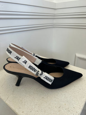 Dior J'Adior Technical Slingbacks Black, 38 D