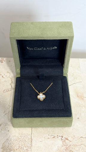 Van Cleef & Arpels Yellow Gold and Mother Of Pearl Sweet Alhambra Necklace