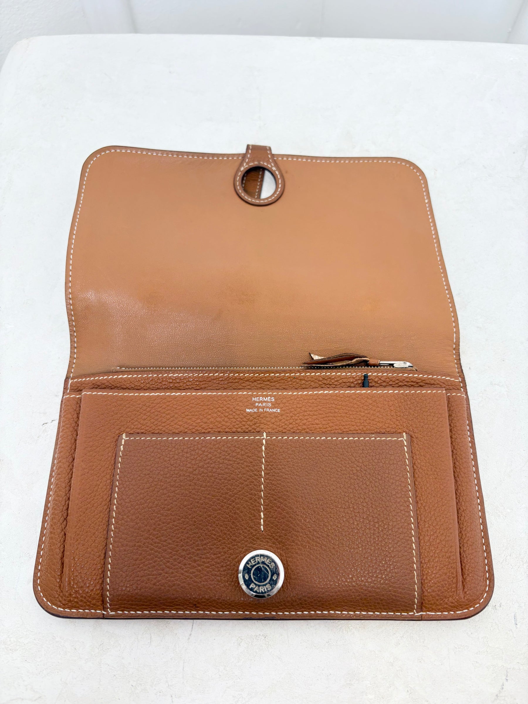 Hermès Tan Leather Dogon Duo Wallet