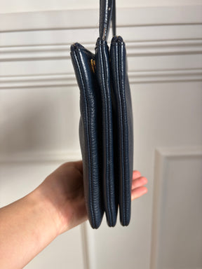 Celine Navy Leather Trio Bag