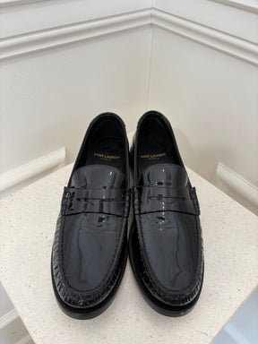 Saint Laurent Black Patent Le Loafer, 39