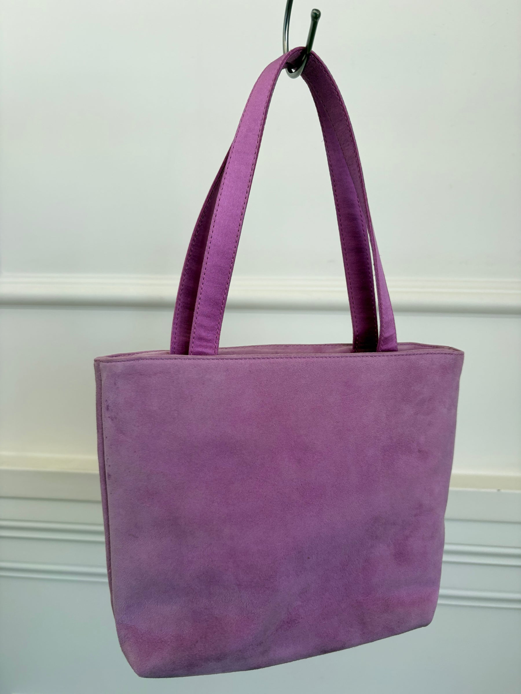 Prada Purple Suede and Silk Mini Tote,