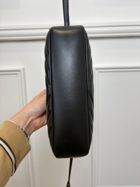Saint Laurent Black Chevron Quilted Leather Lou Lou Camera Bag
