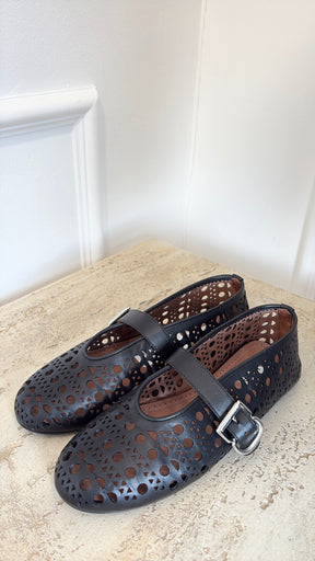 Alaïa Leather Ballet Flats Black, 37.5