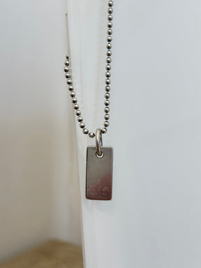 Gucci Silver Dog Tag Bracelet