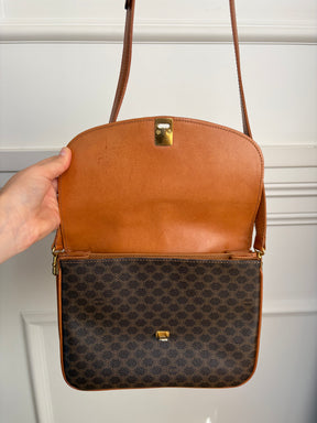 Celine Vintage Macadam Canvas Shoulder Bag