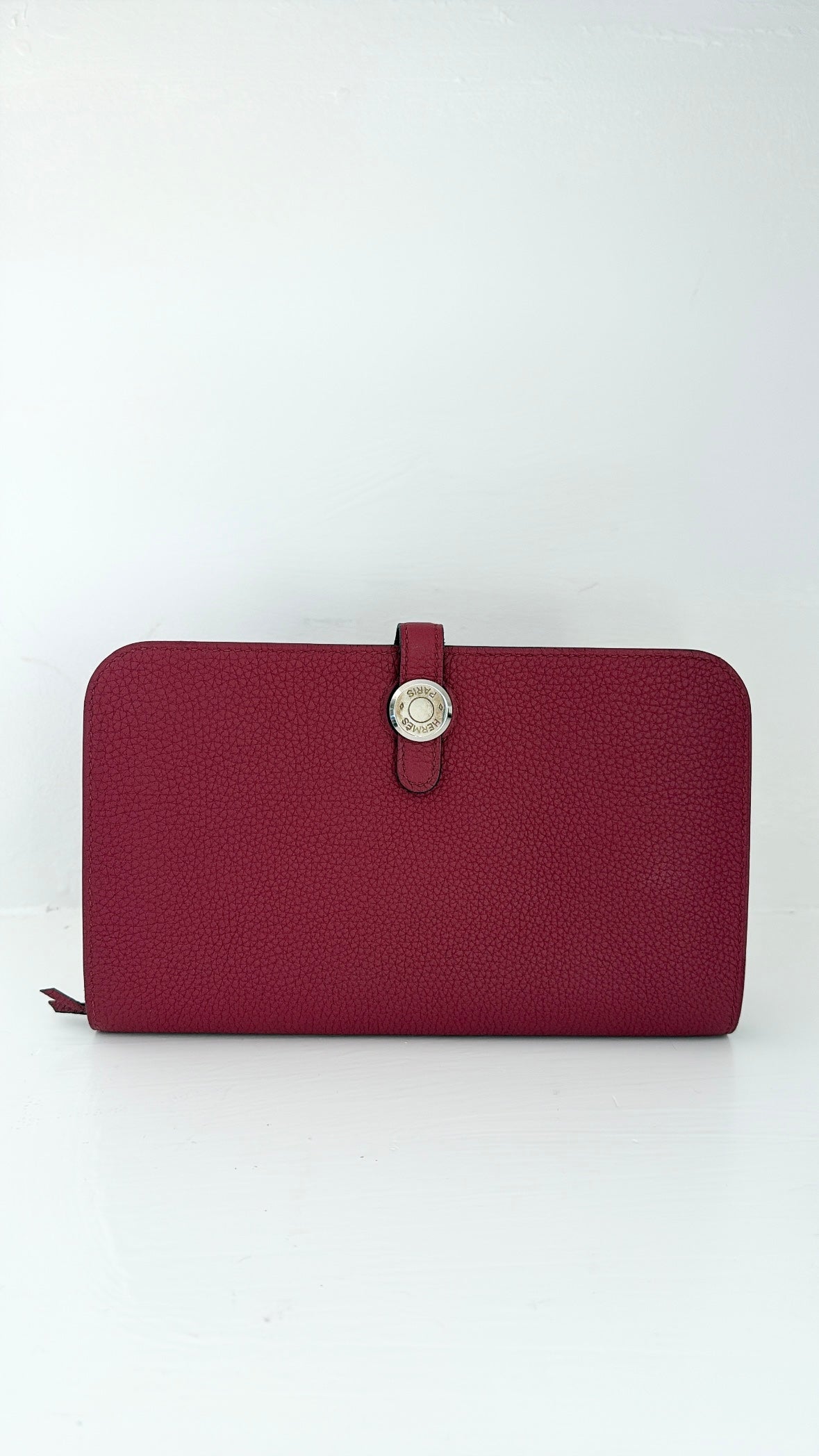 Hermès Burgundy Leather Dogon Wallet