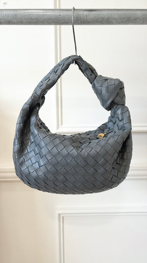 Bottega Veneta Grey Intrecciato Leather Teen Jodie Bag