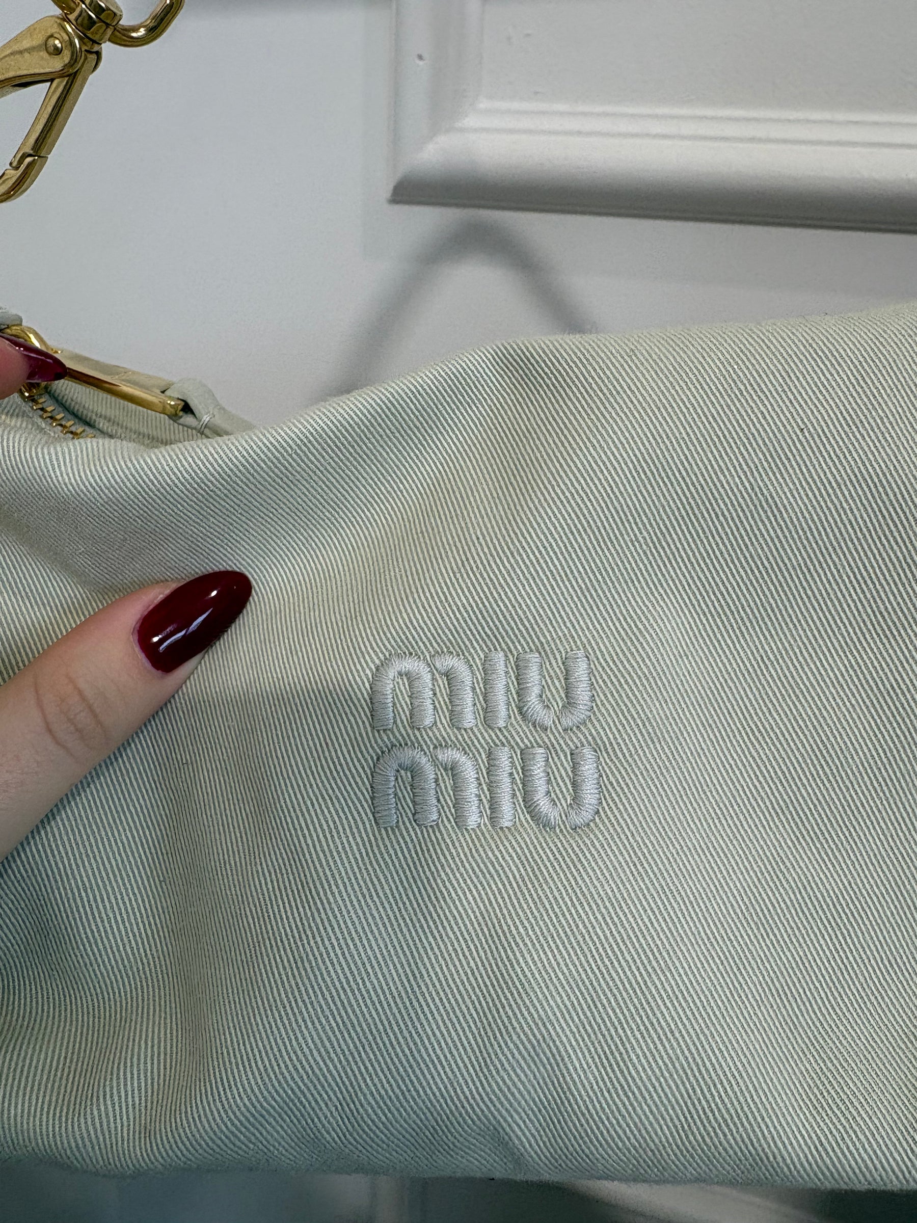 Miu Miu Beige Gabardine Pouch
