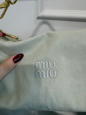 Miu Miu Beige Gabardine Pouch