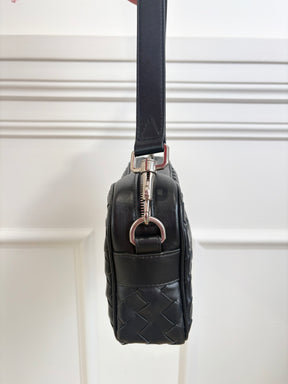 Bottega Veneta Black Intrecciato Leather Camera Bag