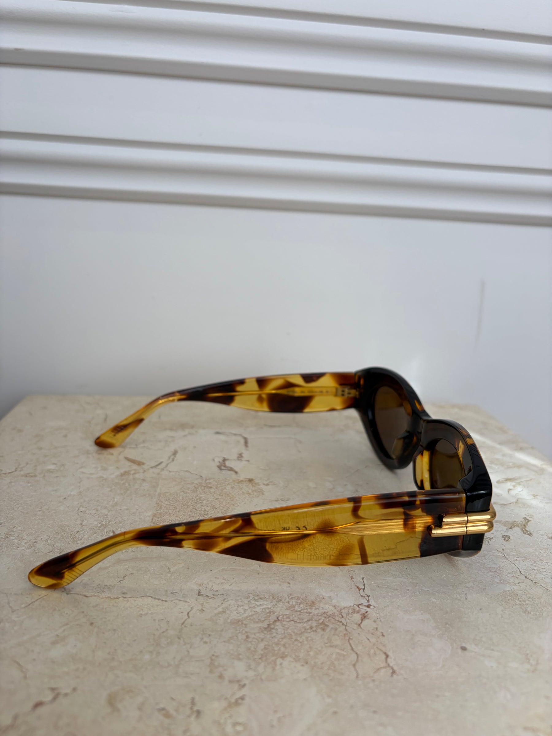 Bottega Veneta Tortoisesehell Oval Sunglasses