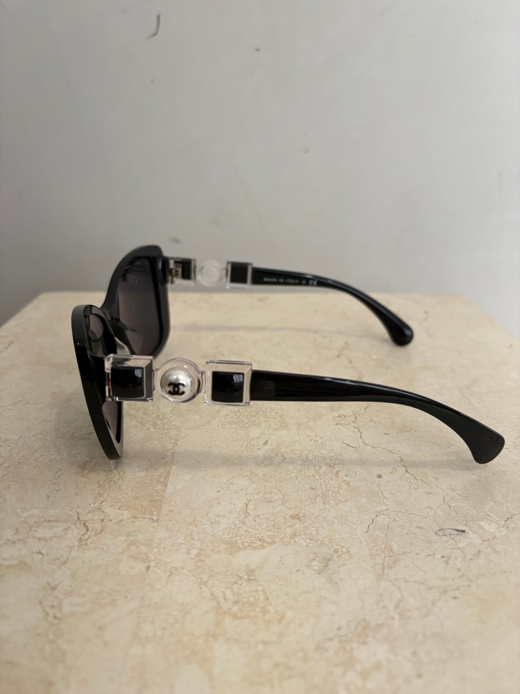 Chanel Butterfly Sunglasses With Pearl Detail
