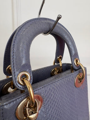 Dior Blue Watersnake Mini Lady Dior
