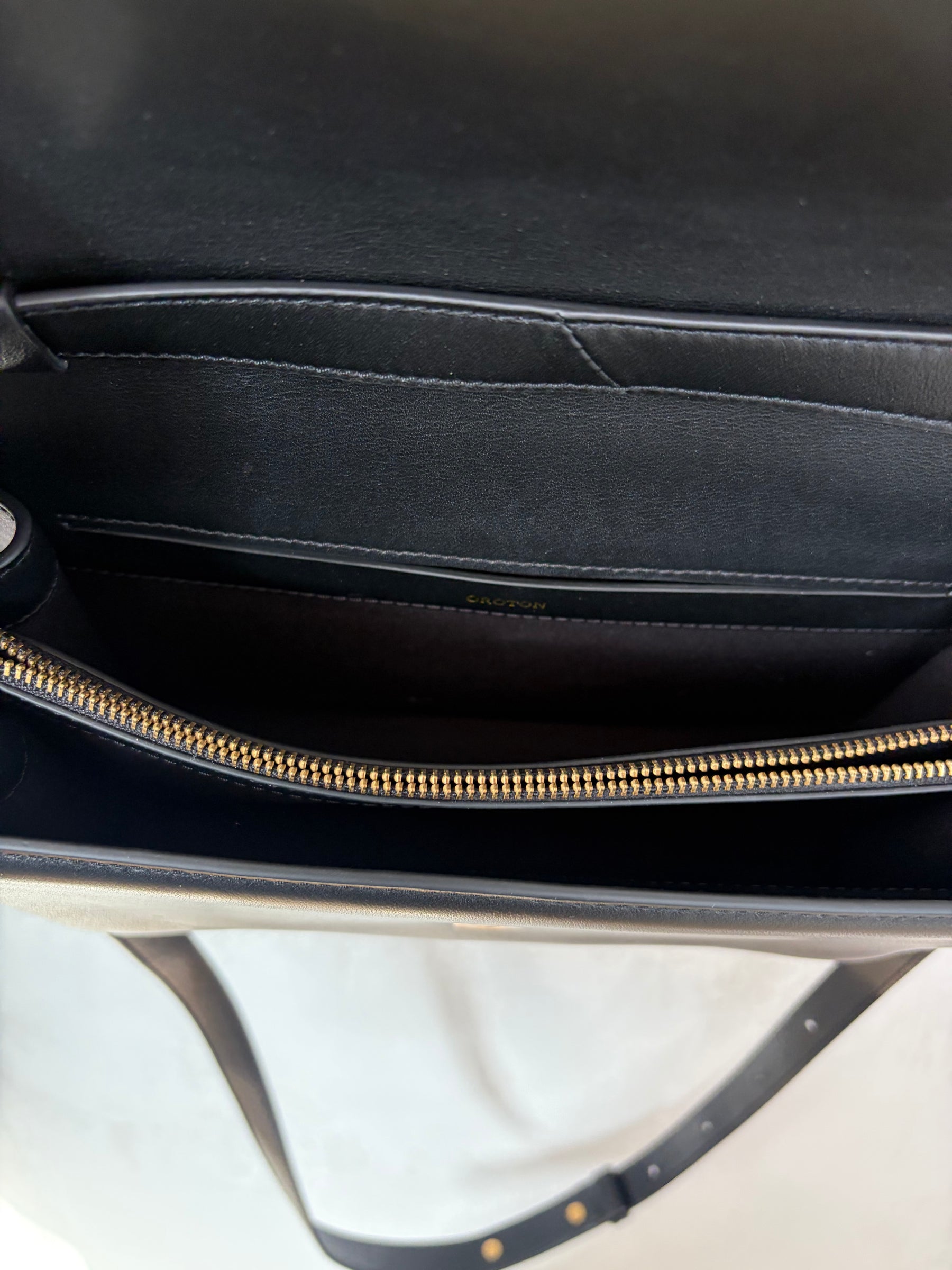 Oroton Black Logo Crossbody Bag