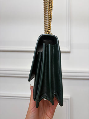 Saint Laurent Forest Green Sunset Bag Gold HW Medium
