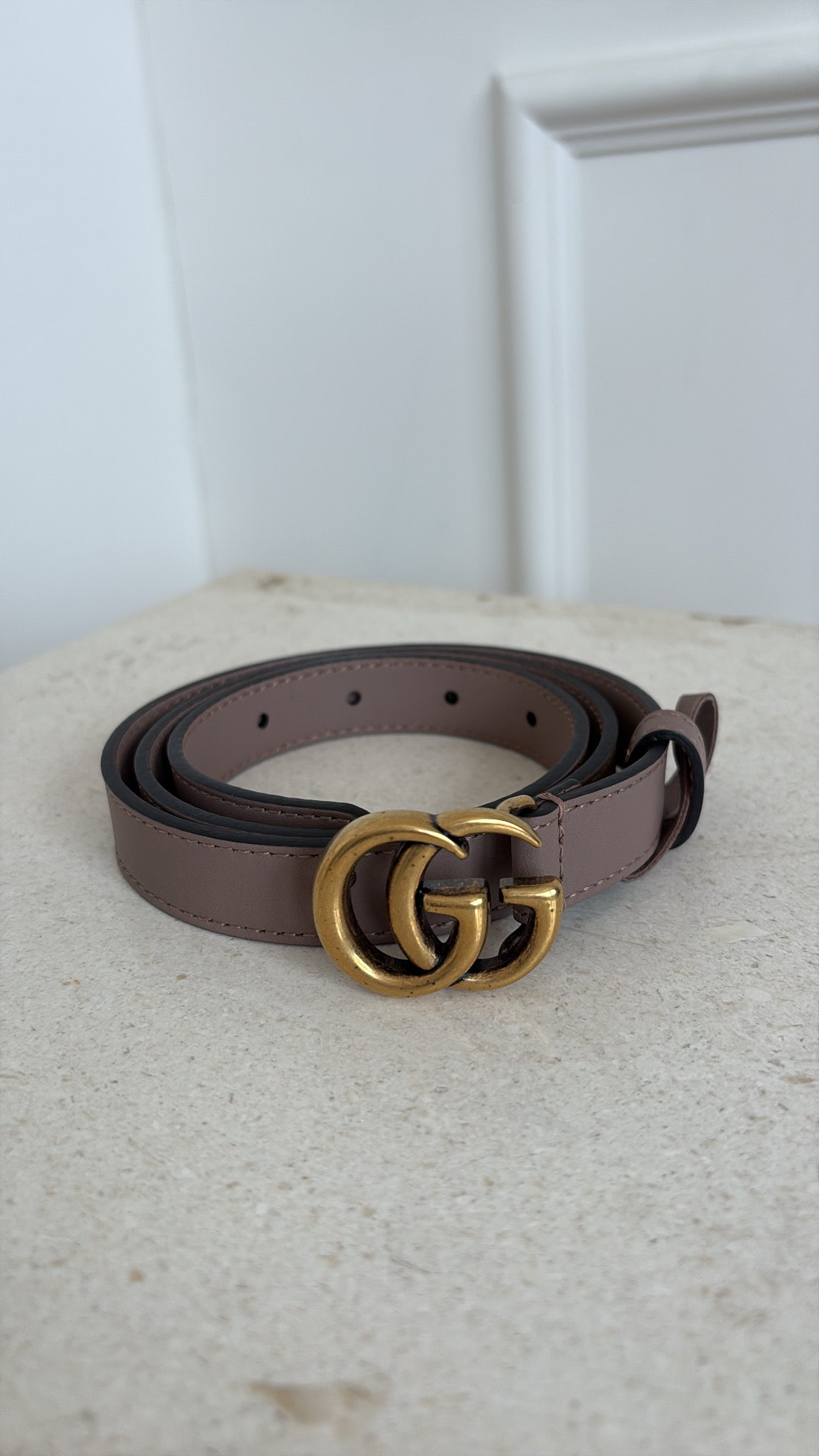 Gucci GG Marmont Thin Belt Taupe, 75 / 30
