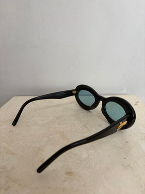 Loewe Black Oval Logo Arm Sunglasses
