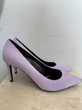 Saint Laurent Lilac Suede Pointed Pump, 40