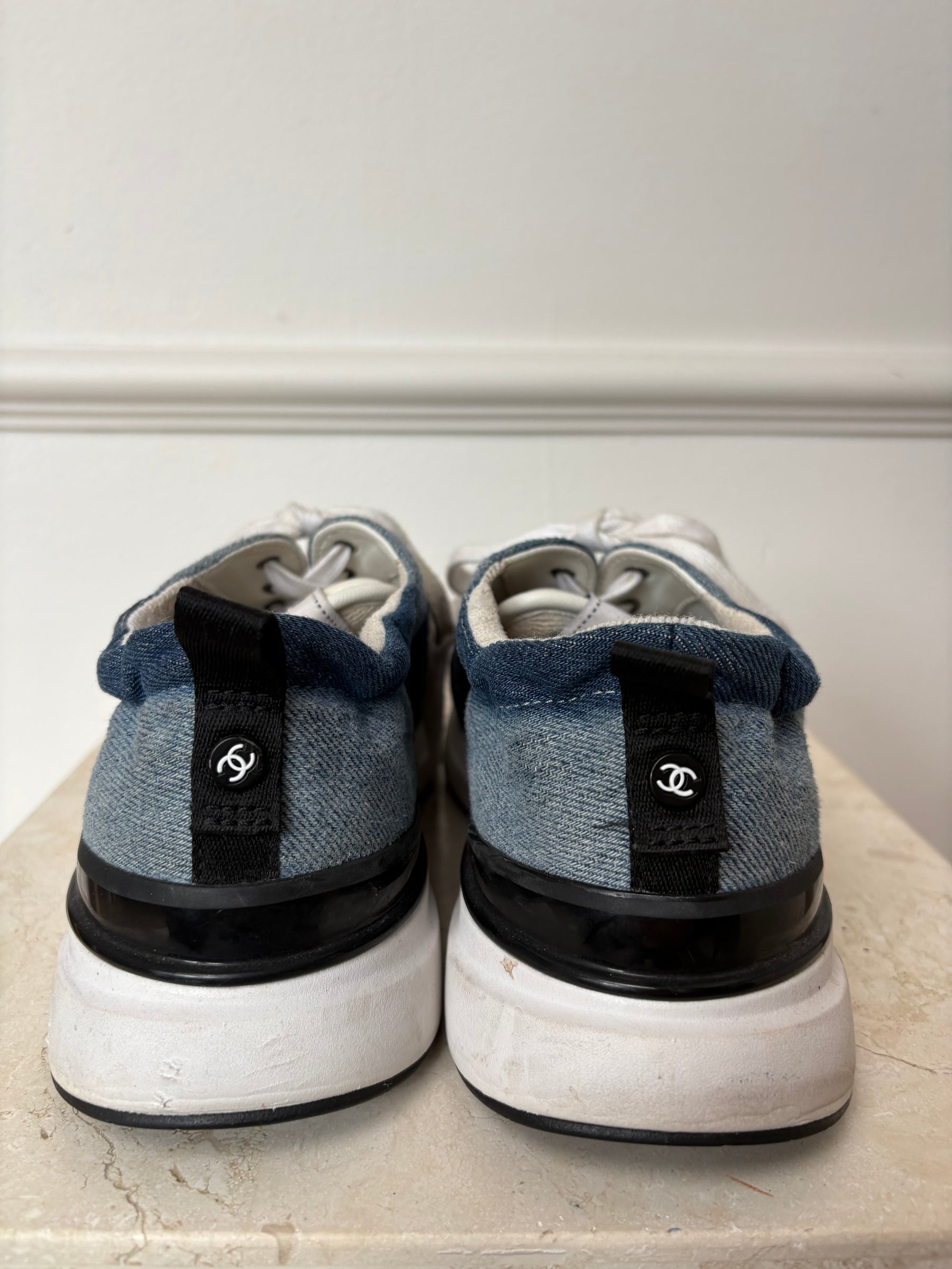 Chanel Denim Blue CC Sneakers, 41