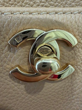 Chanel Beige Caviar Leather Cerf Executive Tote