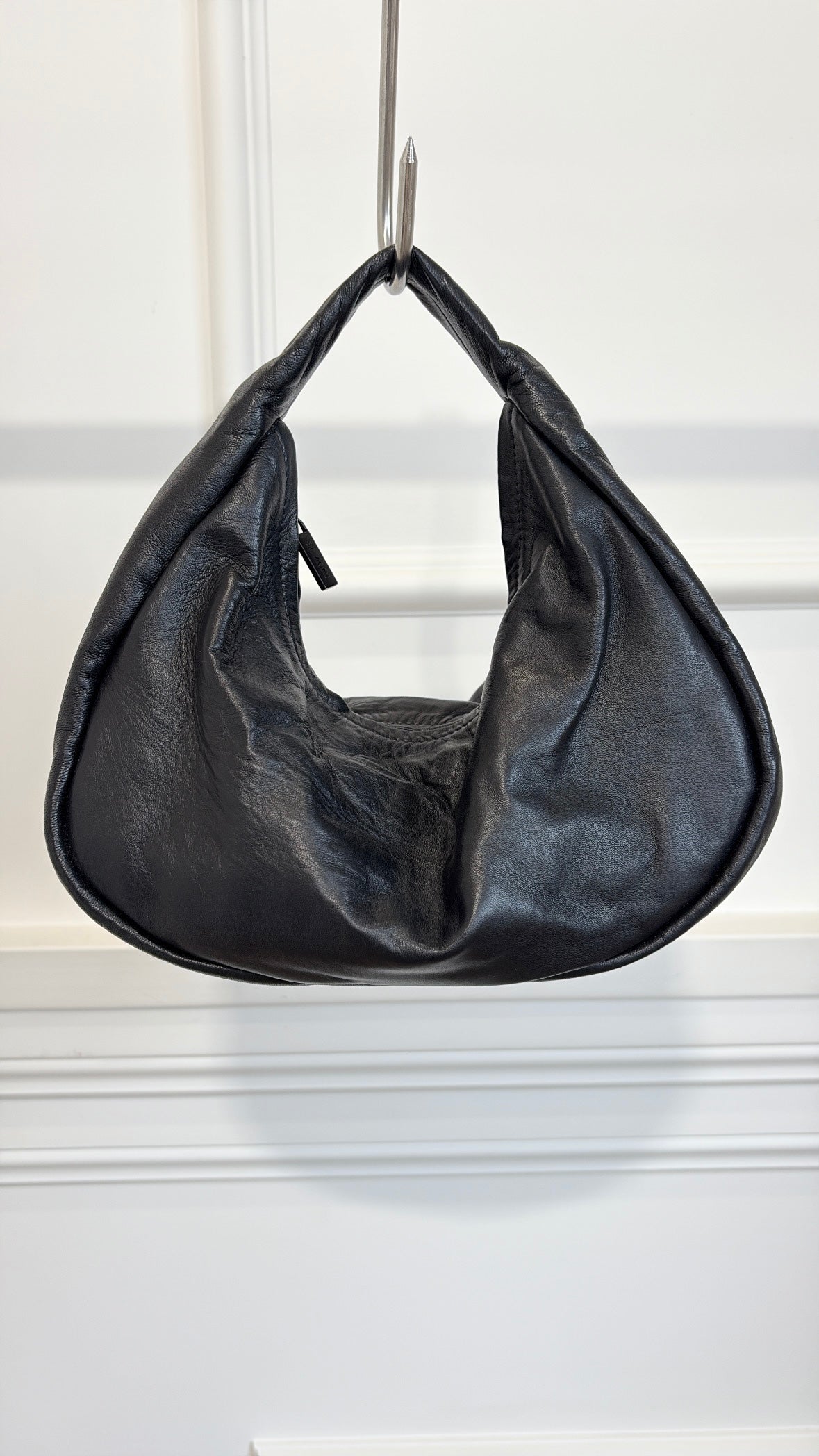 A-ESQUE Black Soft Leather 'Bon Bon' Bag