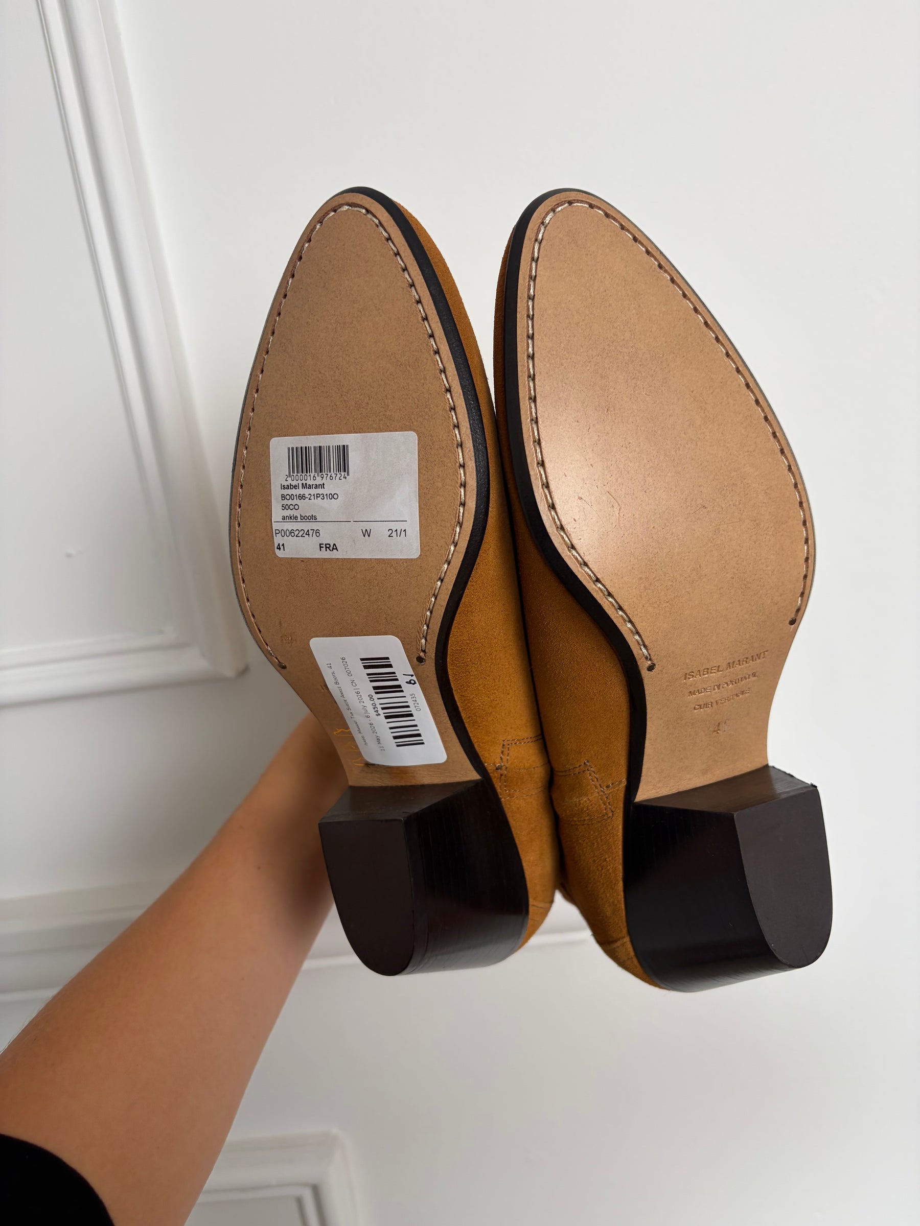 Isabel Marant Tan Suede Ankle Boots, 41