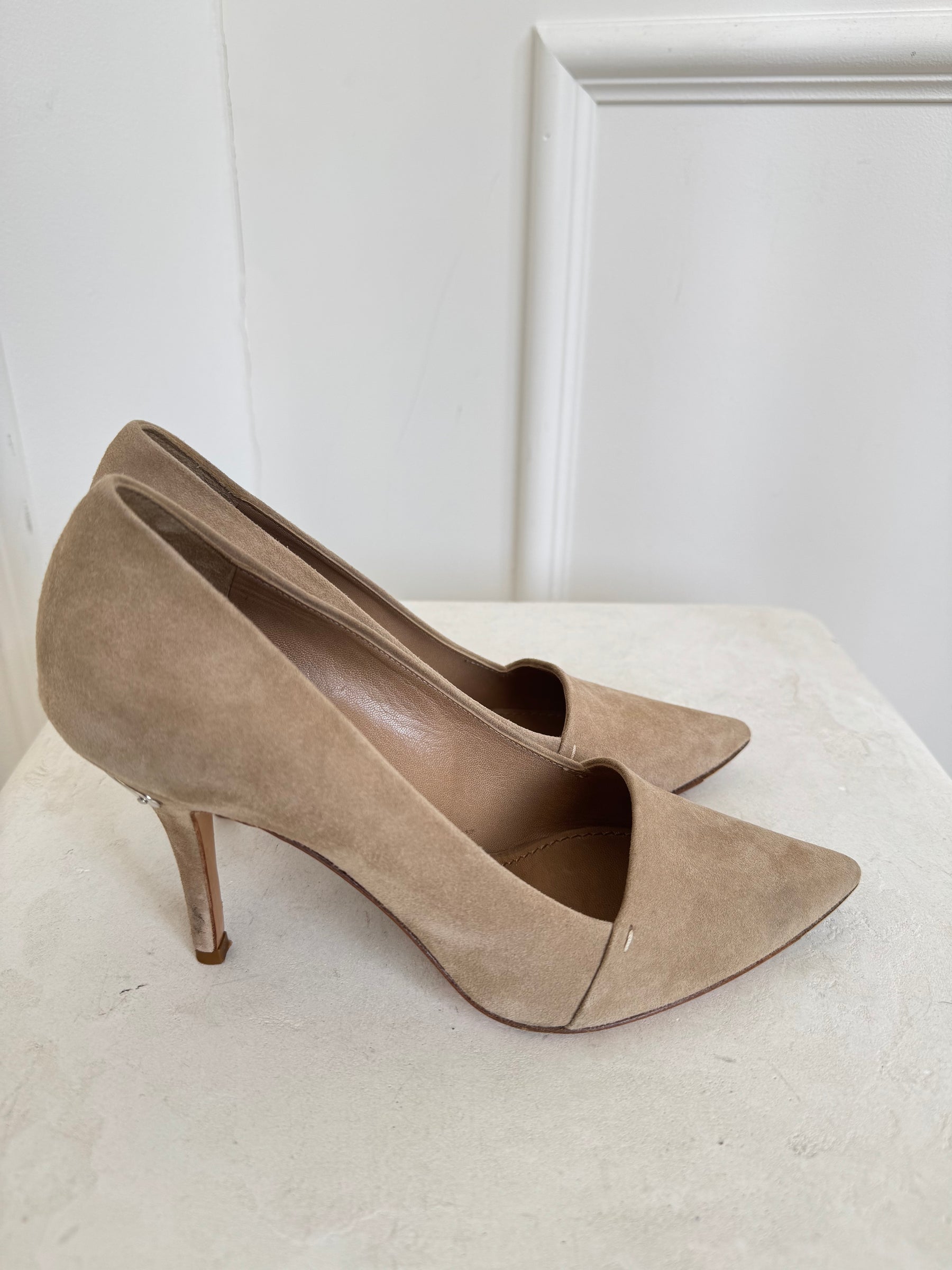 Louis Vuitton Beige Suede Pumps, 37.5