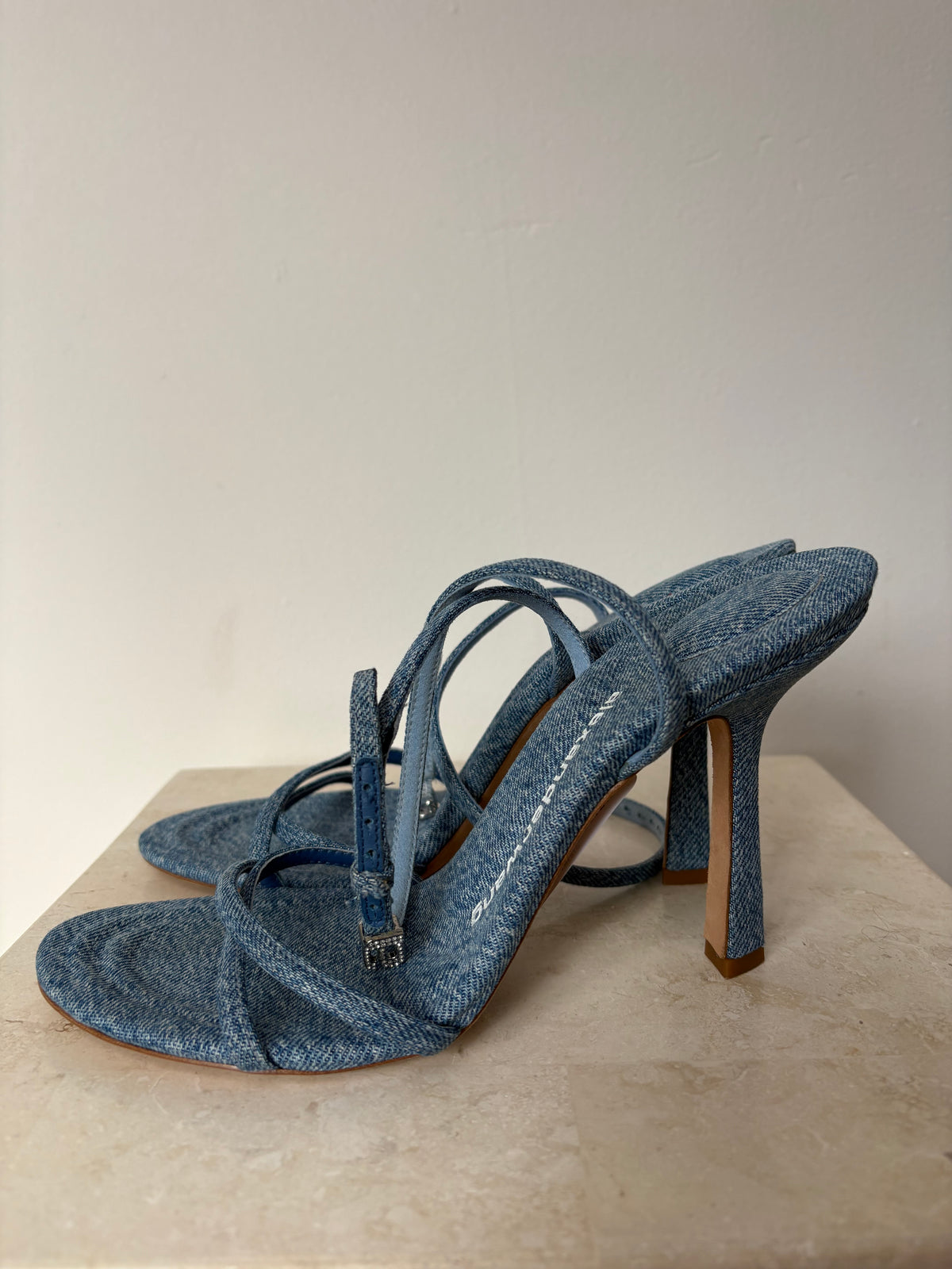 Alexander Wang Blue Denim Strappy Heels, 39