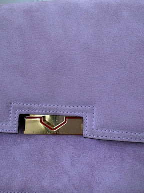 Victoria Beckham Mauve Suede Chain Shoulder Bag