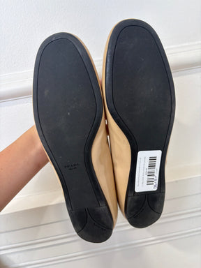 Prada Beige Patent Leather Ballet Flats, 40