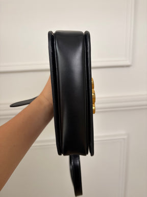 Celine Black Leather Triomphe Crossbody Bag