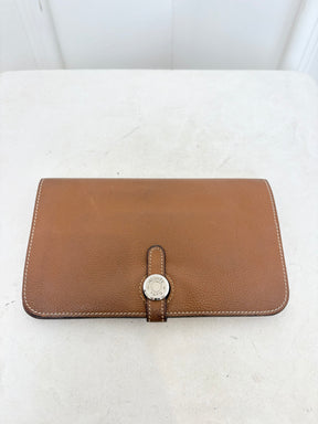Hermès Tan Leather Dogon Duo Wallet