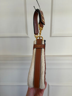 Celine Logo Ava Bag Cream Black
