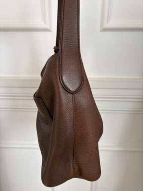 Prada Chocolate Brown Leather Hobo Bag