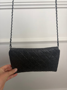 Chanel Black Coated Fabric Crossbody Pouch