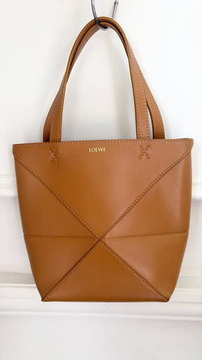 Loewe Mini Puzzle Fold Tote In Tan
