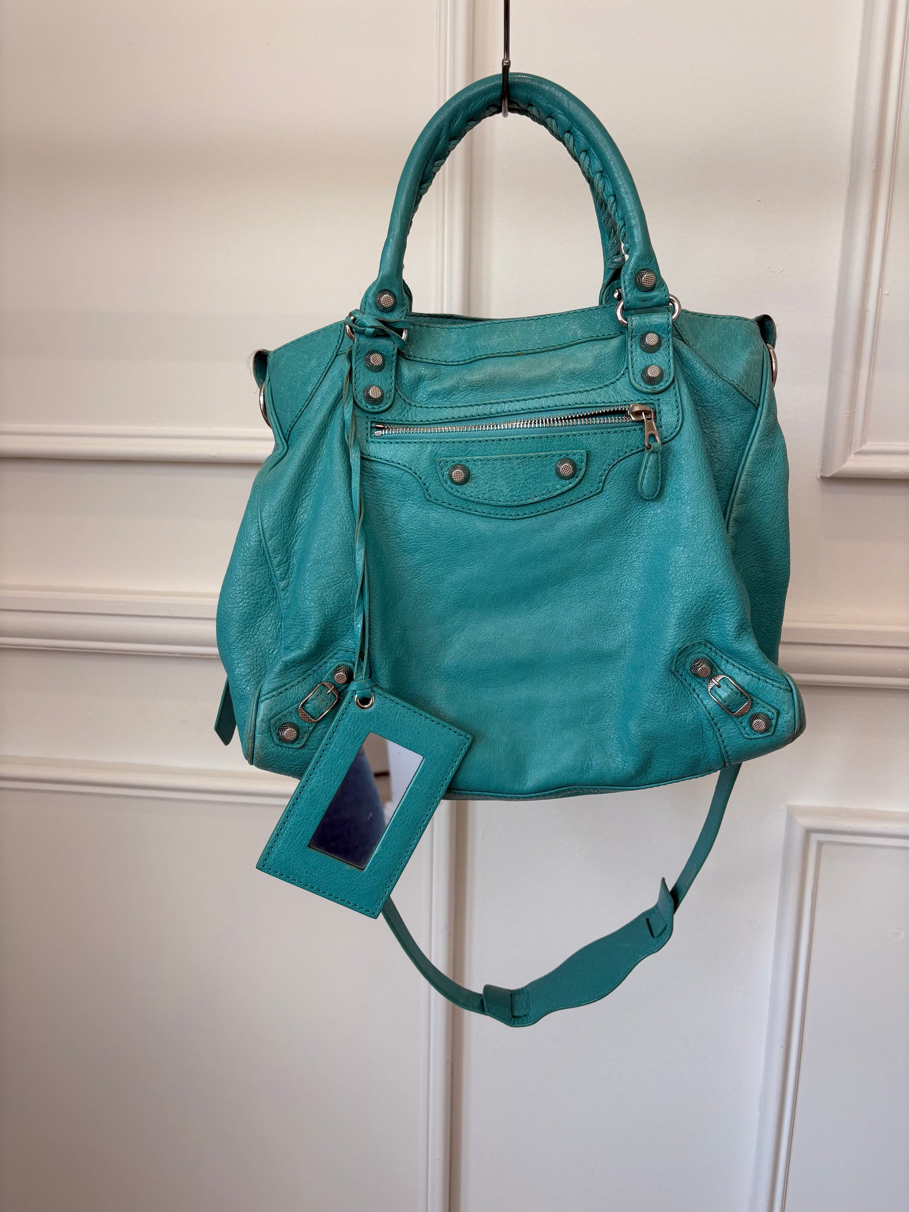 Balenciaga Turquoise Leather City Bag
