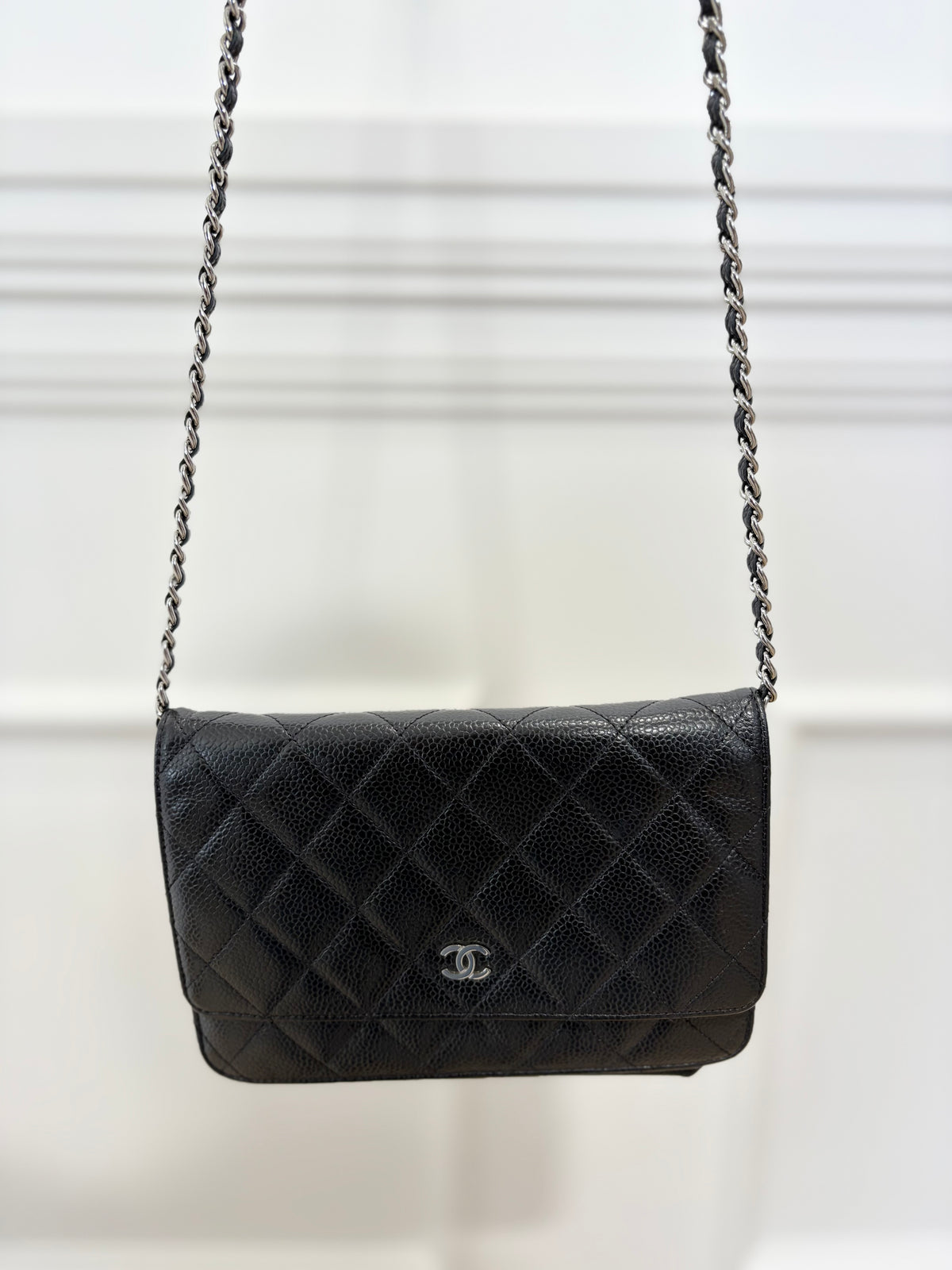 Chanel Black Caviar Leather WOC with Silver Hardware