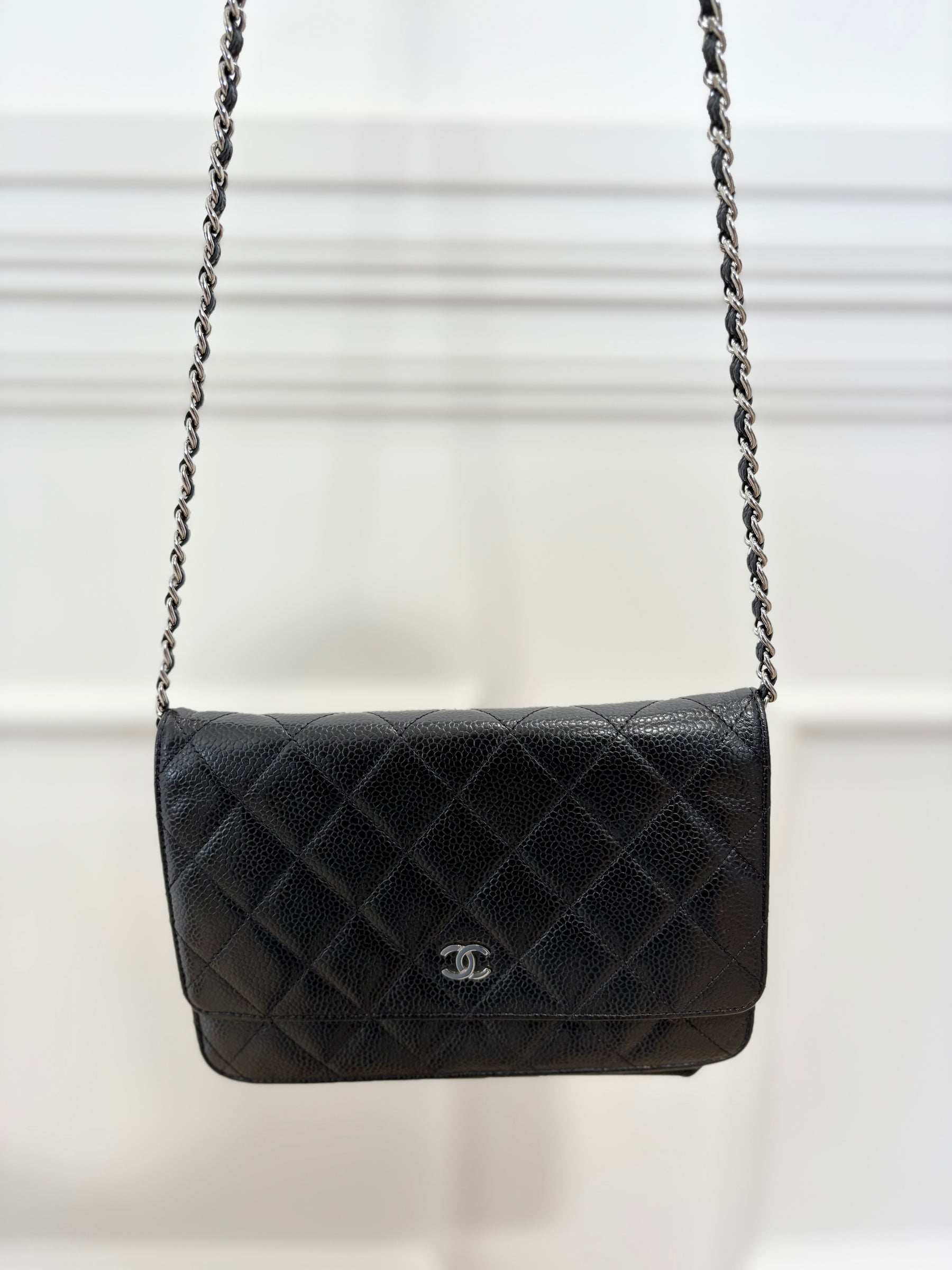 Chanel Black Caviar Leather WOC with Silver Hardware