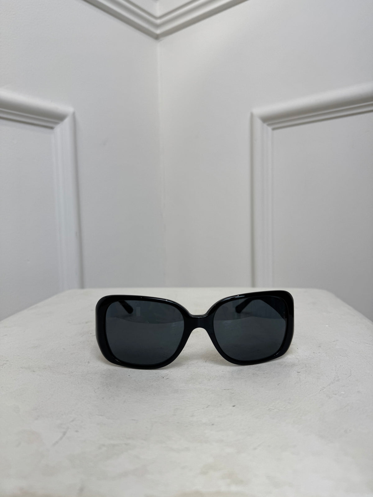 Chanel Black Oversized Rectangular Sunglasses